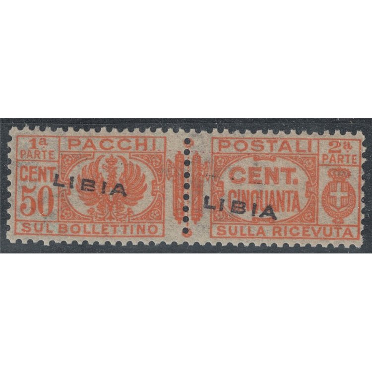 LIBYA 1927-37 Variety 50c parcels (oblique overlay) MNH** ©