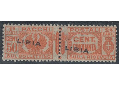 LIBYA 1927-37 Variety 50c parcels (oblique overlay) MNH** ©