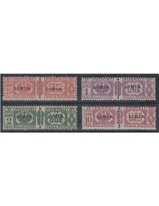LIBYA 1927-37 Variety packs (overprint center) 4v MNH** ©