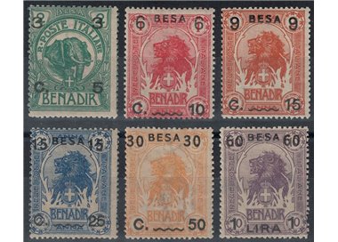 ITALIAN SOMALIA 1922 Ordinary series in besa 6v MNH** ©
