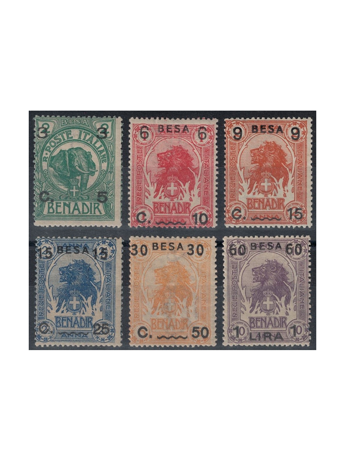 SOMALIA ITALIANA 1922 Serie ordinaria in besa 6v MNH** ©