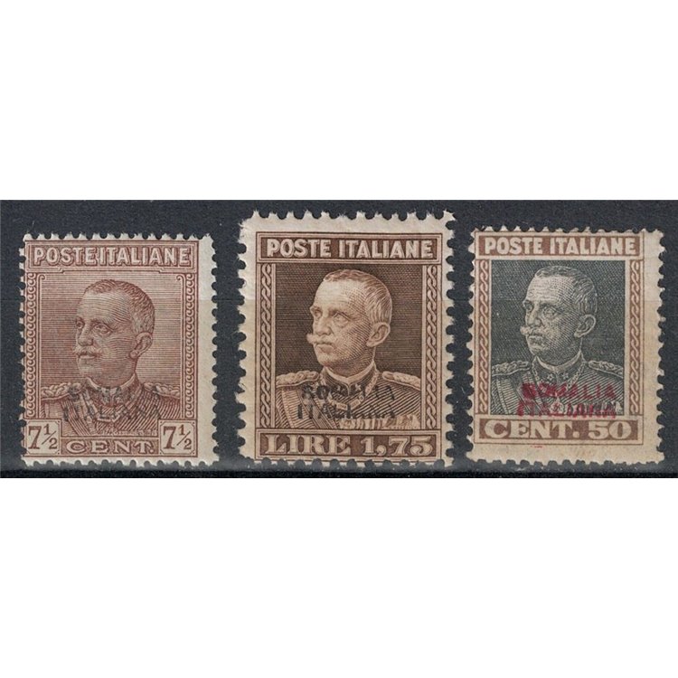 ITALIAN SOMALIA 1928-29 Parmeggiani Type 3v MNH**