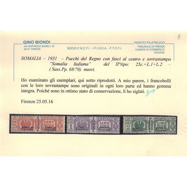 SOMALIA ITALIANA 1931 Pacchi postali 3v MNH** ©