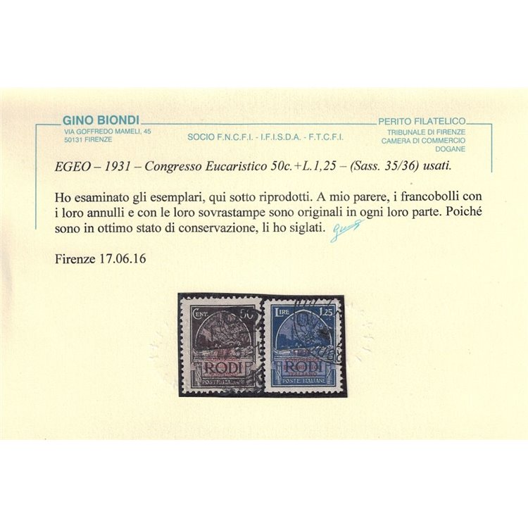 EGEO 1931 Congresso Eucaristico Italiano 7v us ©