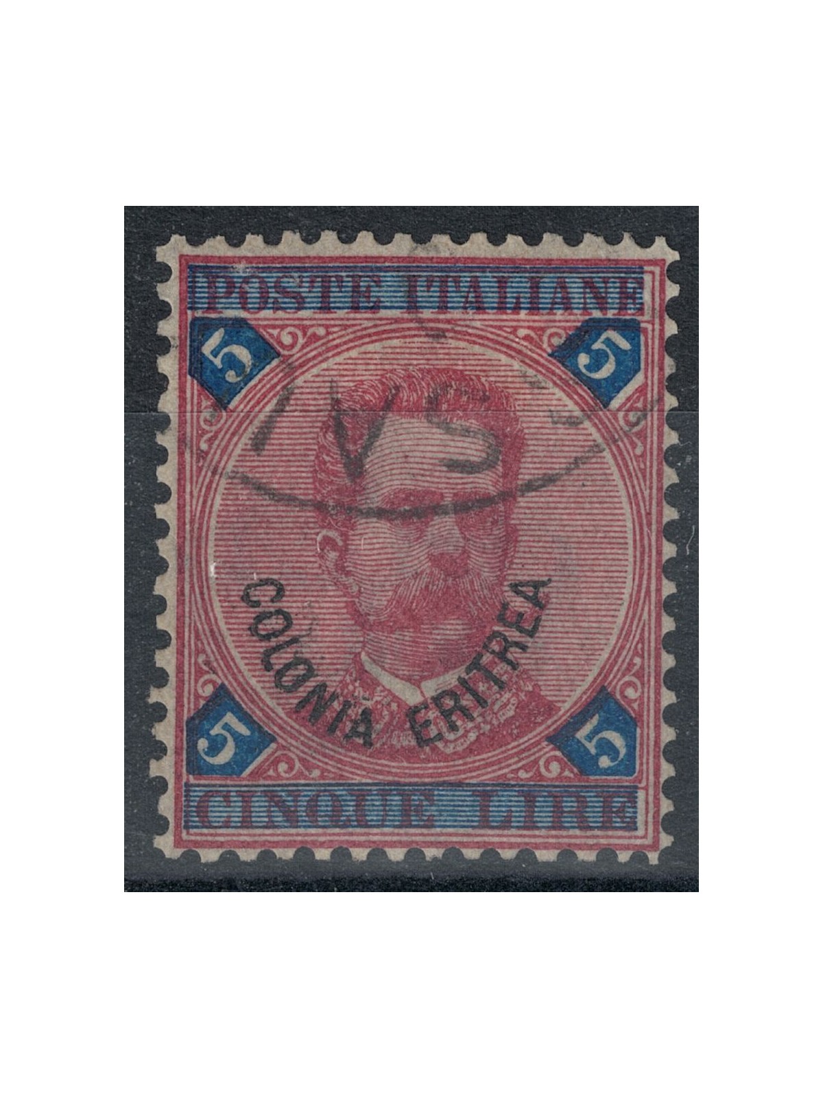 ERITREA 1893 5£ carmine and blue us ©