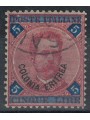 ERITREA 1893 5£ carminio e azzurro us ©