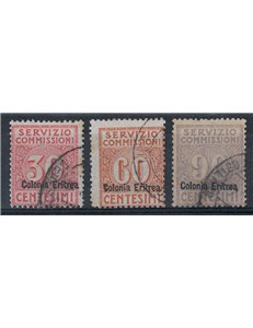 ERITREA 1916 Servizio commissioni 3v us ©