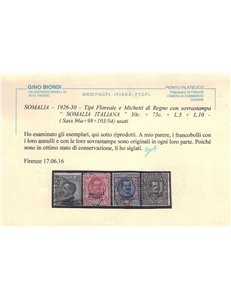 SOMALIA ITALIANA 1926-30 Serie ordinaria 14v us ©