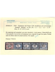 SOMALIA ITALIANA 1926 Segnatasse 11v us ©