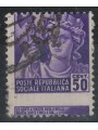 ITALY RSI 1944-45 Variety 50c destroyed monuments (moved perforation) us