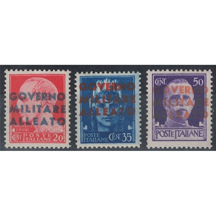 ITALY KINGDOM 1943 Allied Military Government 3v MNH**