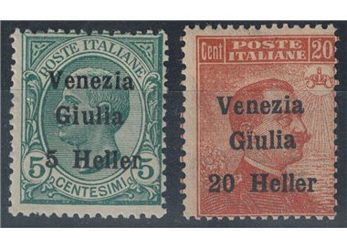 VENICE GIULIA 1919 Ordinary set with value in Heller 2v MNH**