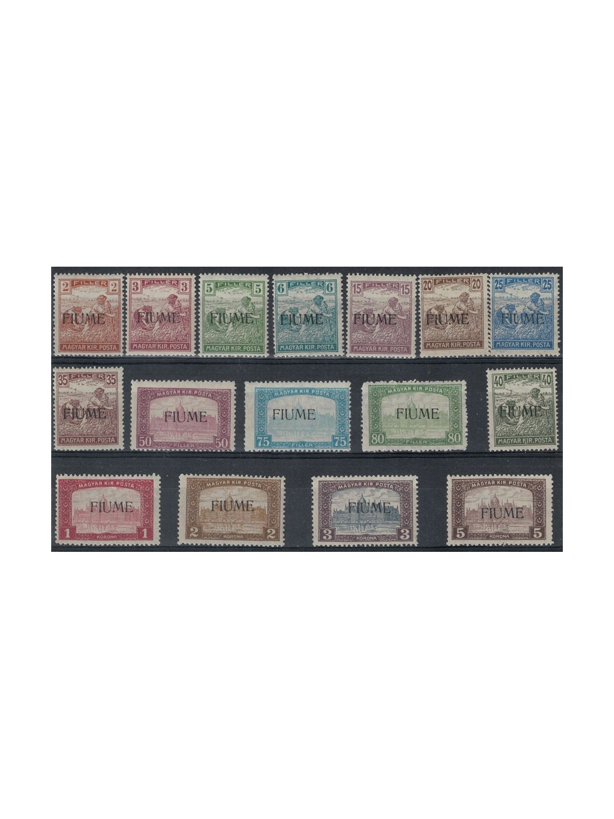 FIUME 1918-19 Mietitori e veduta 16v MNH** ©