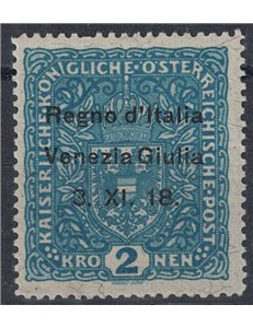 VENICE GIULIA 1918 2k blue (silk threads) MNH** ©