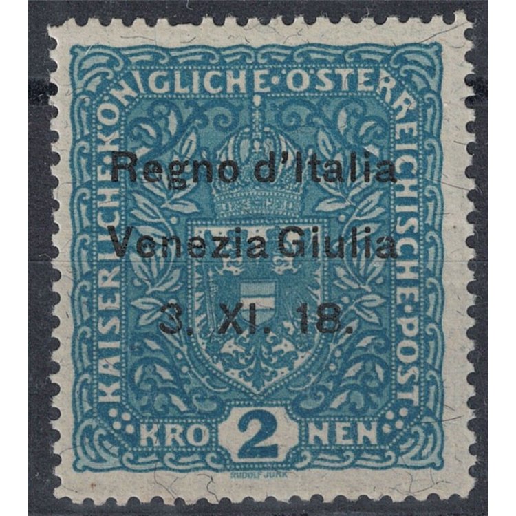 VENICE GIULIA 1918 2k blue (silk threads) MNH** ©