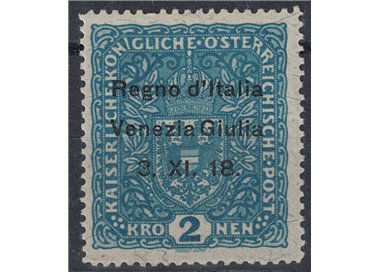 VENICE GIULIA 1918 2k blue (silk threads) MNH** ©