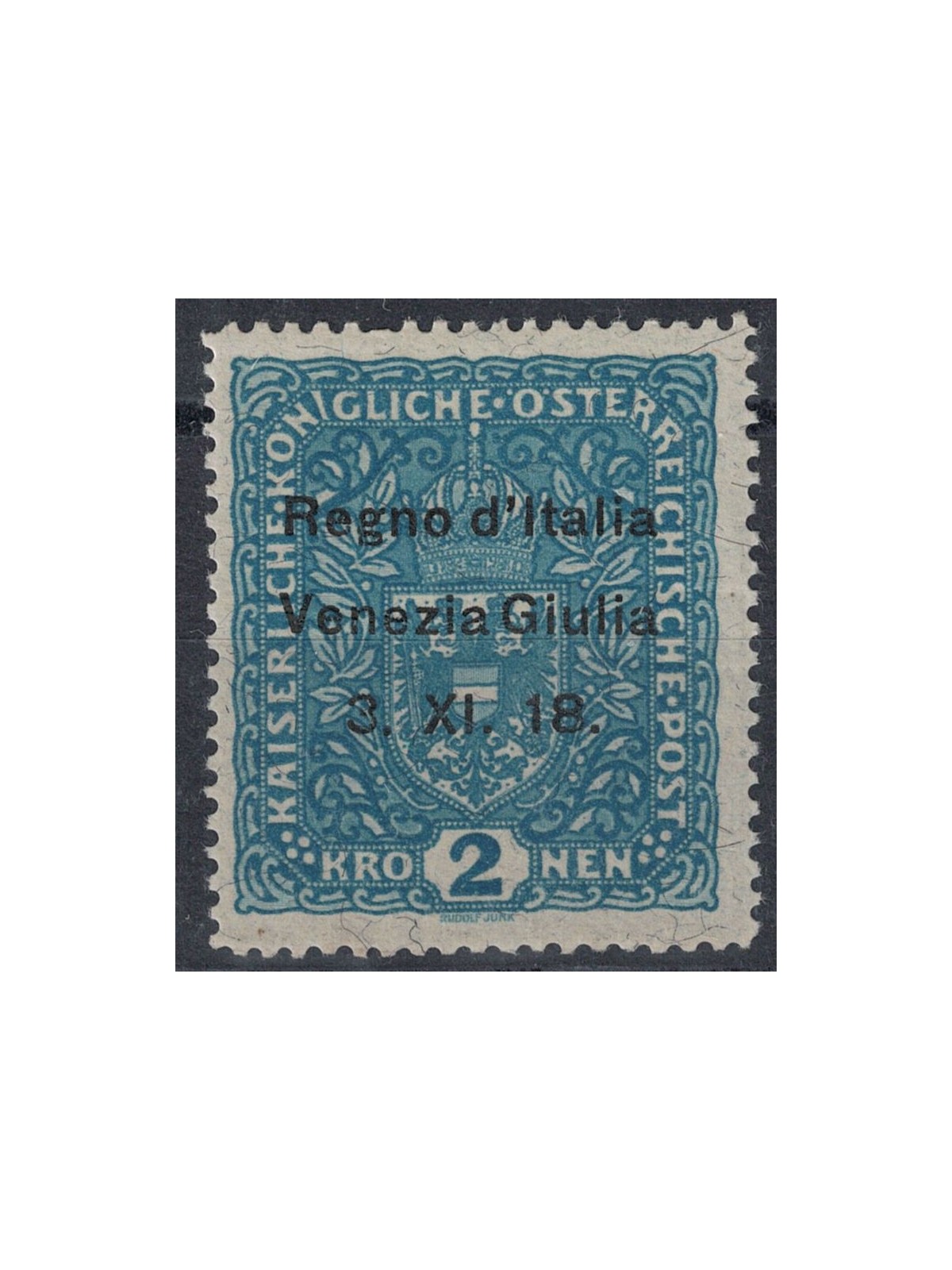 VENICE GIULIA 1918 2k blue (silk threads) MNH** ©
