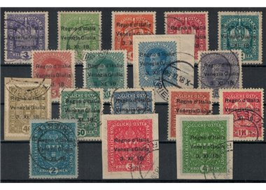 VENICE GIULIA 1918 Austrian stamps overprint 17v us ©
