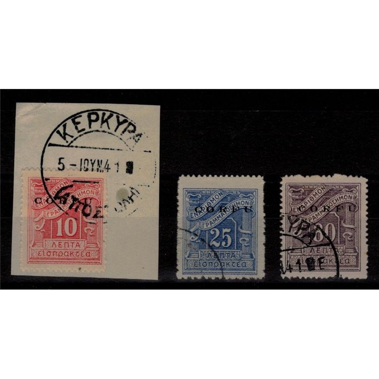 CORFU' (WESTERN ITALIAN) 1941 Postage Due 3v us ©