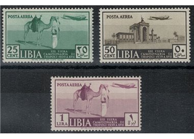 TRIPOLITANIA 1939 13ª Fiera di Tripoli (posta aerea) 3v MNH**