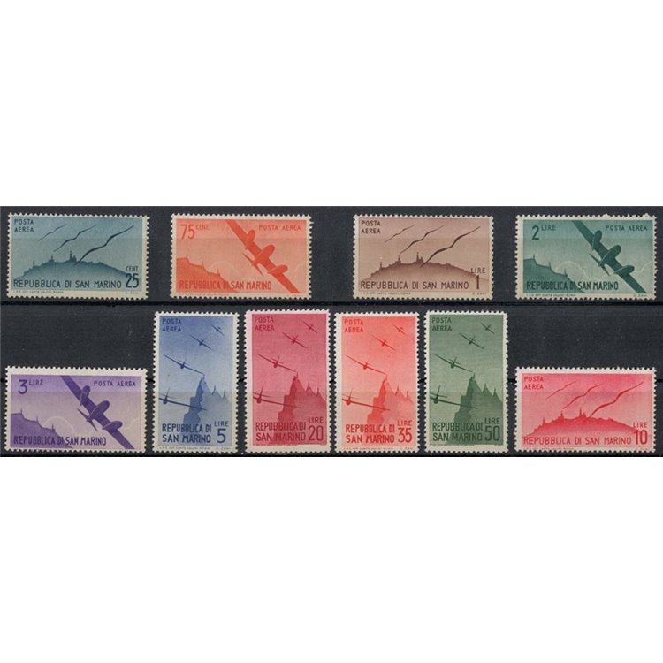 SAN MARINO 1946 Airmail 10v MNH**