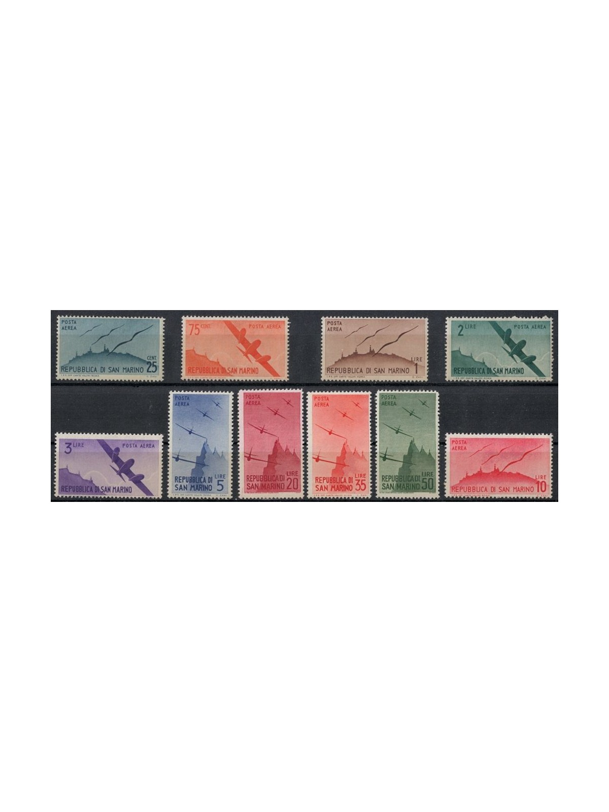 SAN MARINO 1946 Posta aerea 10v MNH**