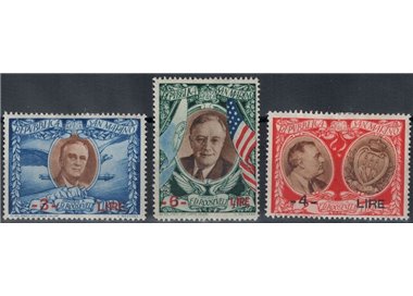 SAN MARINO 1947 Roosevelt overprinted (airmail) 3v MH*