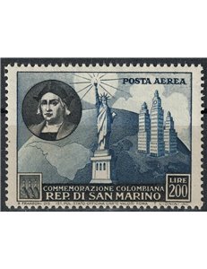 SAN MARINO 1952 Cristoforo Colombo (posta aerea) MH*