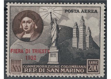 SAN MARINO 1952 Fiera di Trieste (posta aerea) MH*