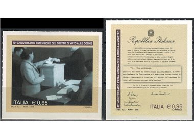 ITALIA 2016 Pari opportunità 2v MNH**