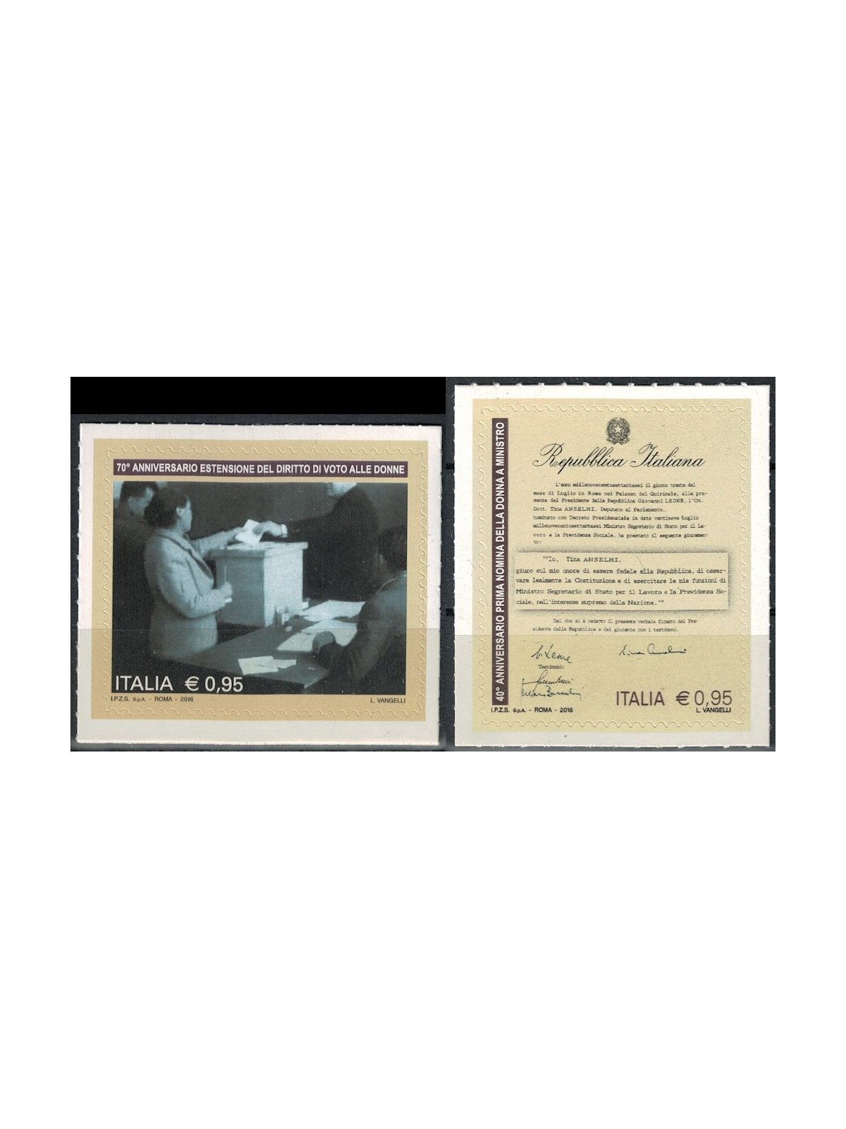 ITALY 2016 Equal Opportunities 2v MNH**