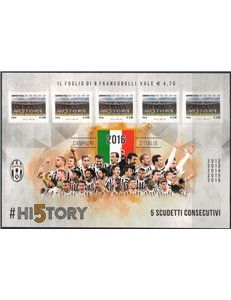 ITALY 2016 Juventus Italian Champion, Hi5tory m/s MNH**