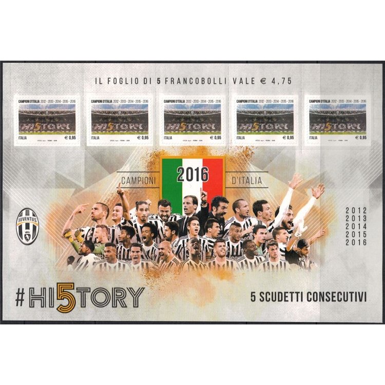 ITALIA 2016 Juventus Campione d'Italia, Hi5tory MF MNH**