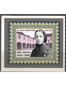 ITALY 2016 Saint Frances Xavier Cabrini MNH**