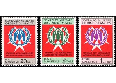 SMOM 1971 Commissariato ONU per i Rifugiati 3v MNH**