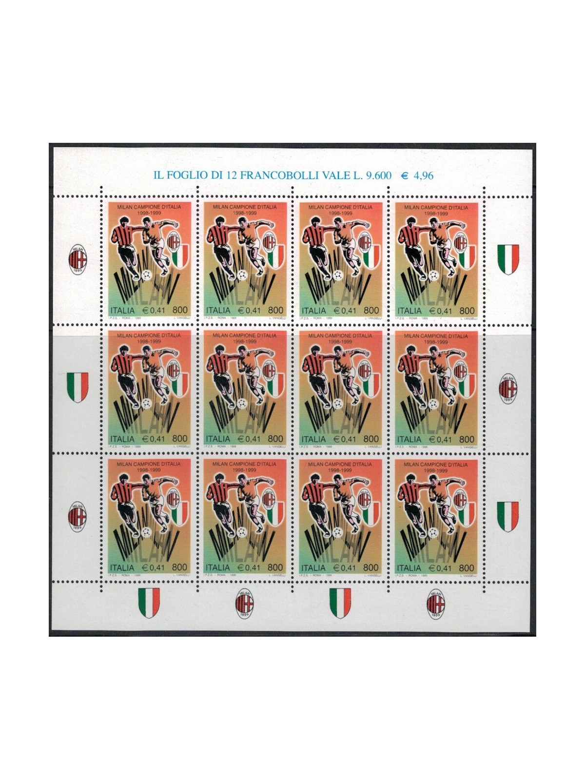 ITALY 1999 Milan Italian Champion m/s MNH**