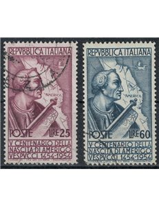 ITALY 1954 Amerigo Vespucci (perf. 13¼x14) 2v us