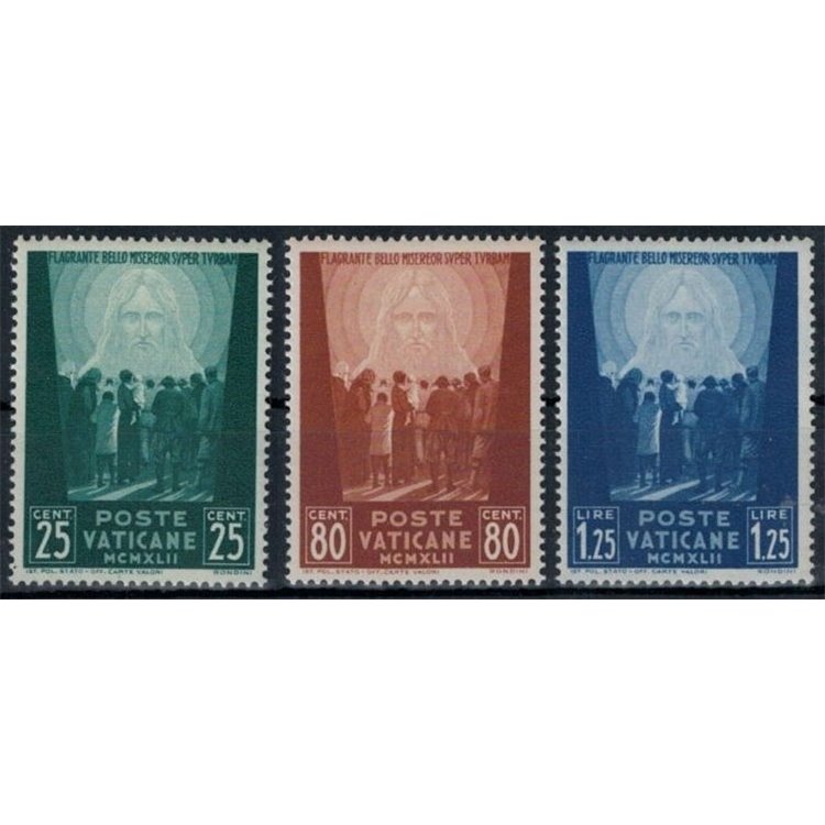VATICAN 1942 Pro prisoners, 1st issue 3v MH*