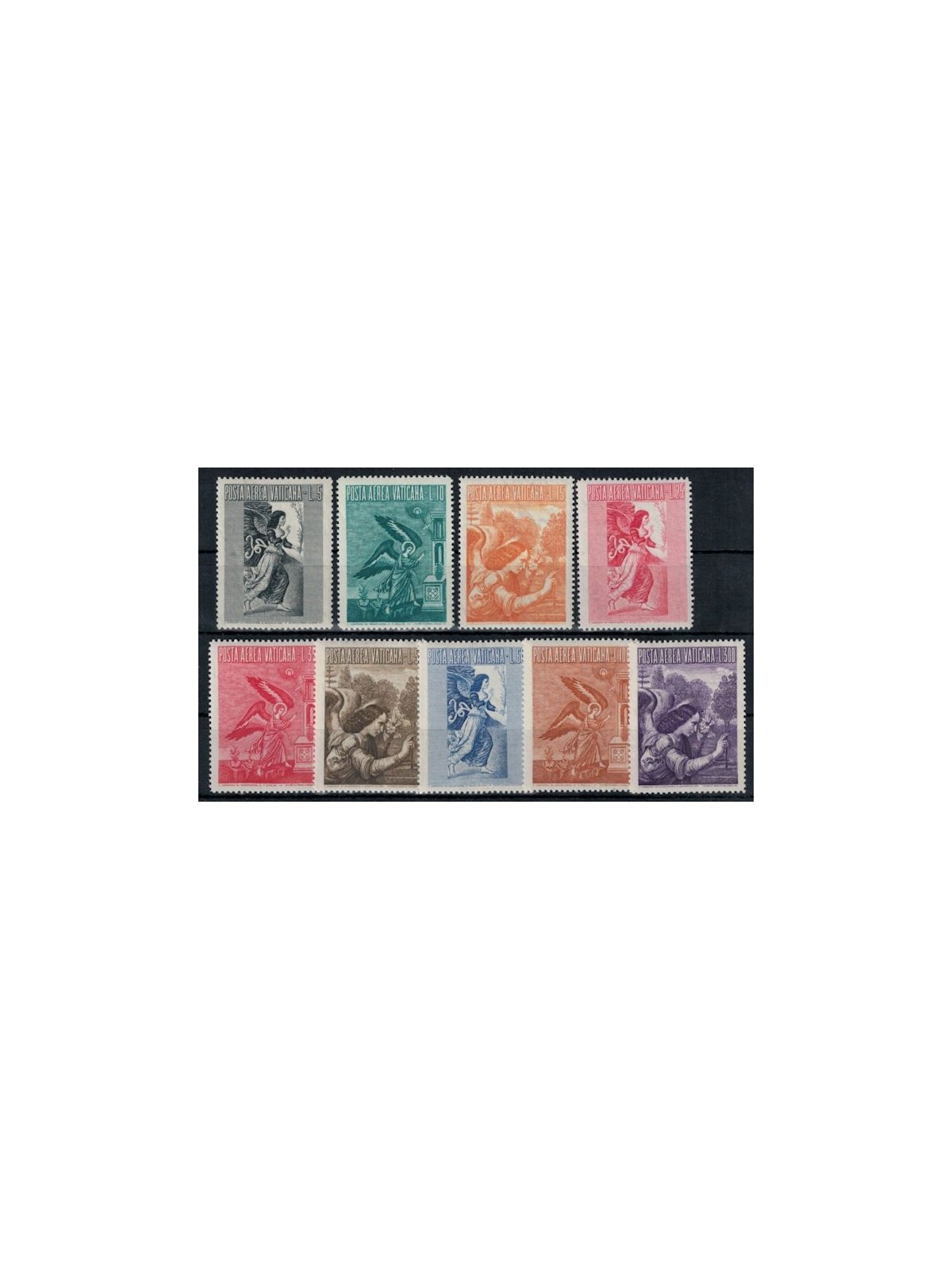 VATICANO 1956 Arcangelo Gabriele (posta aerea) 9v MH*