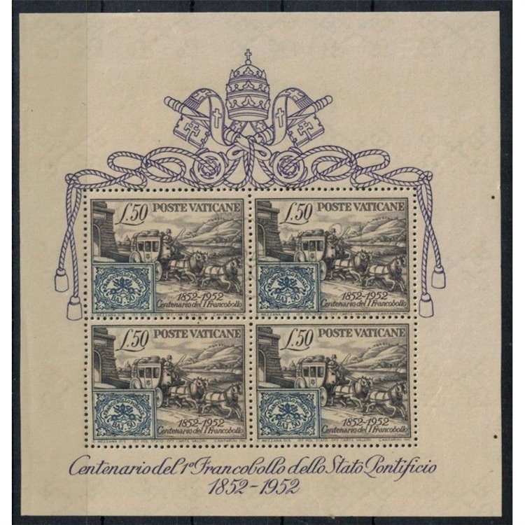 VATICAN 1952 Centenary of the s/s MH stamp*