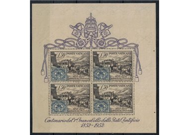 VATICANO 1952 Centenario del francobollo BF MH*