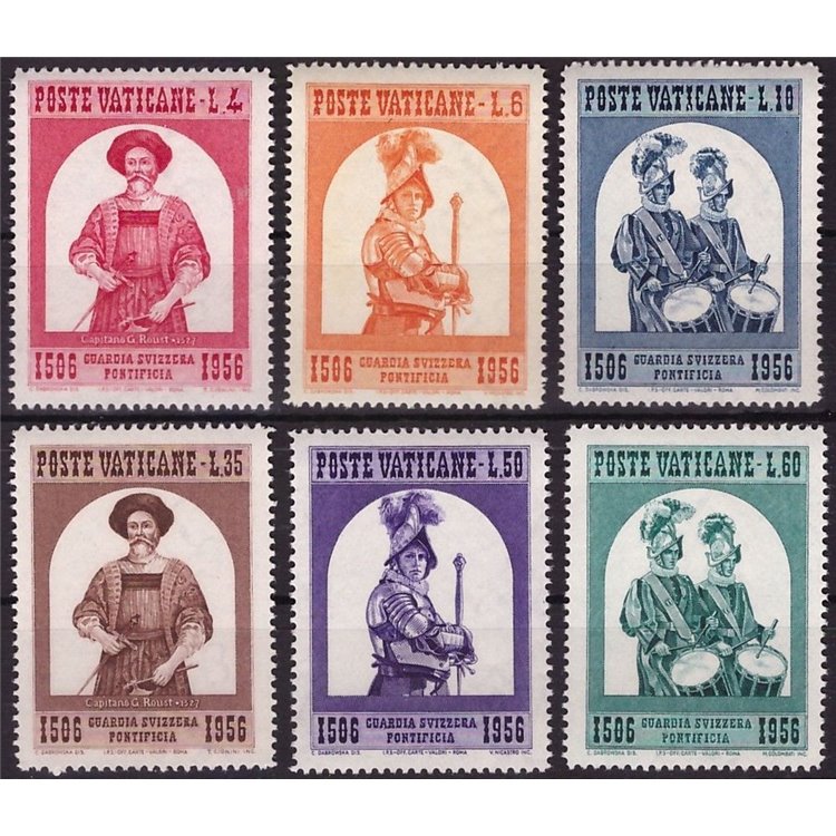 VATICAN 1956 Swiss Guard 6v MH*