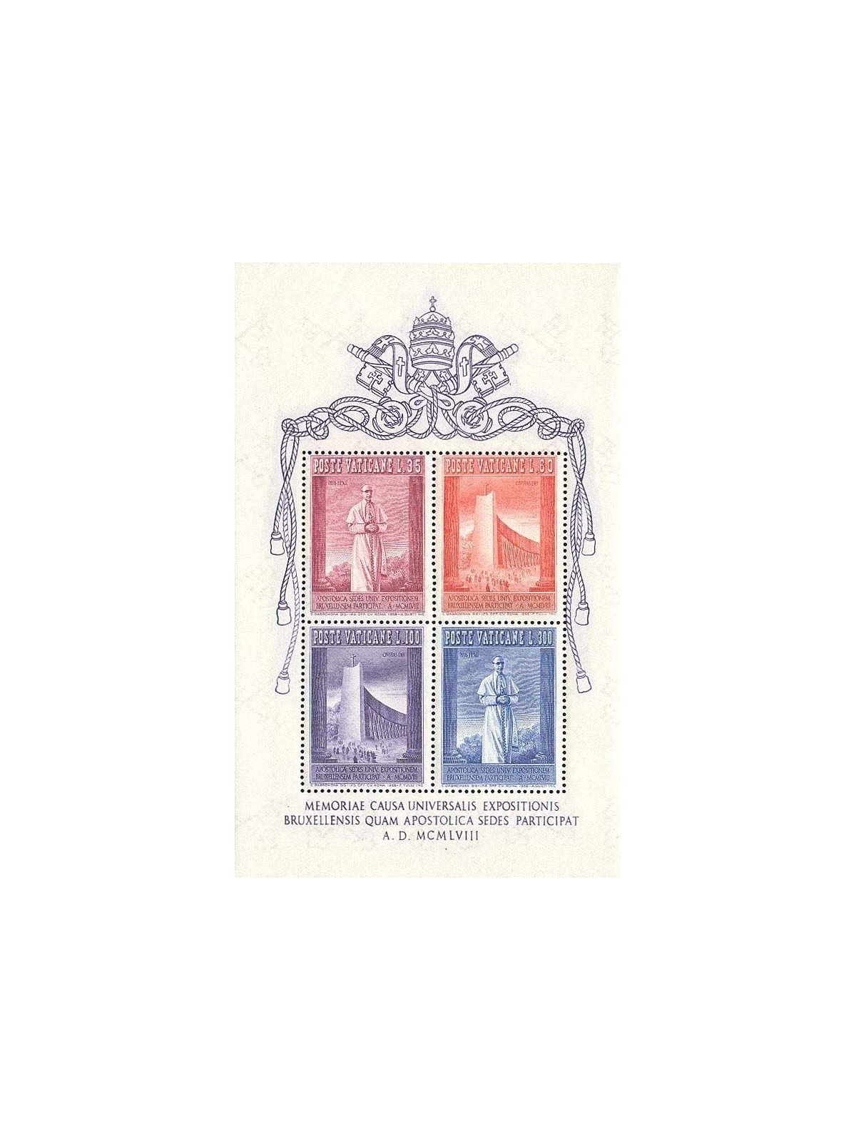 VATICAN 1958 Universal Exhibition of Brussels s/s MH*