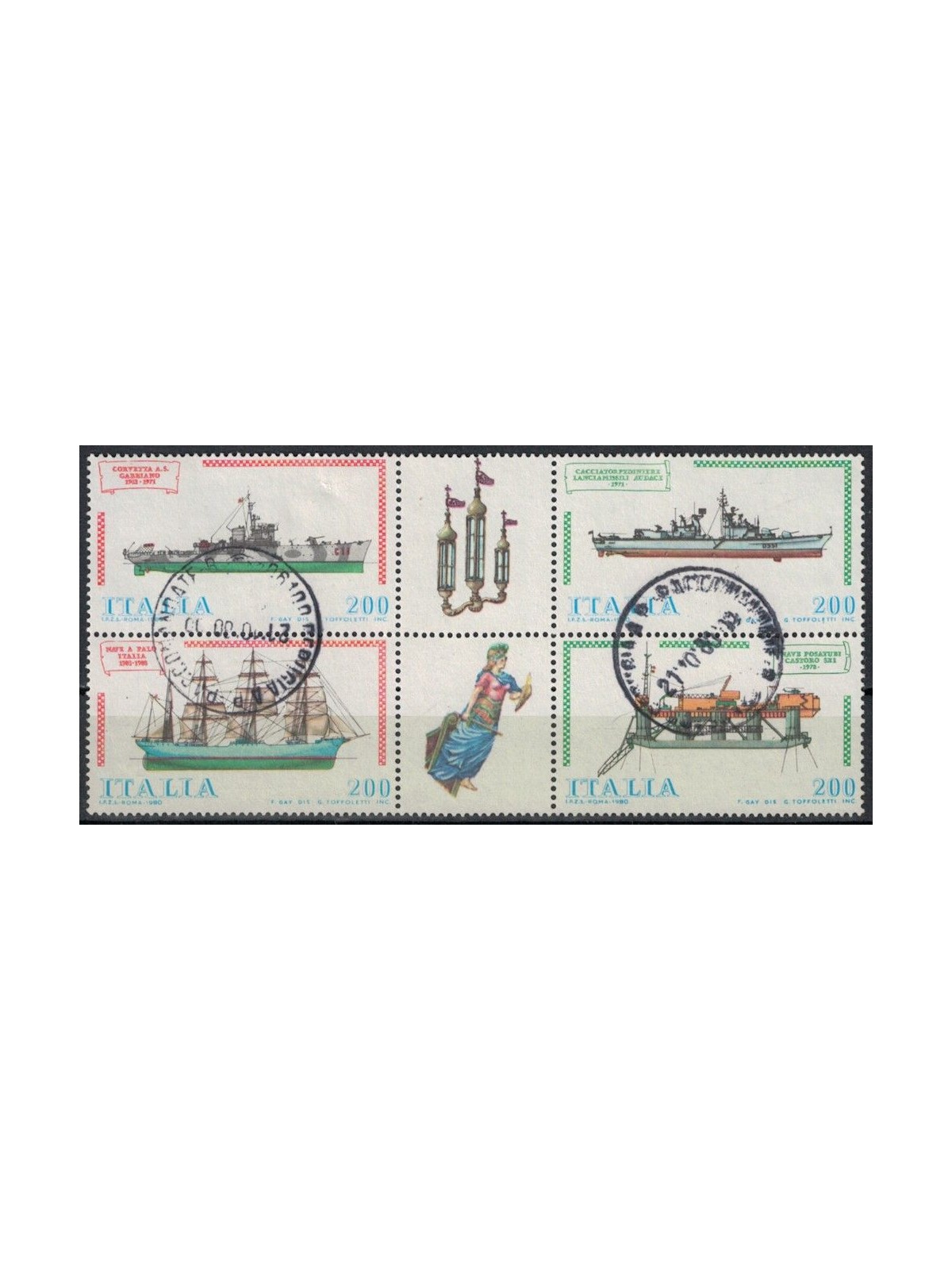 ITALIA 1980 Navi (blocco) 4v us