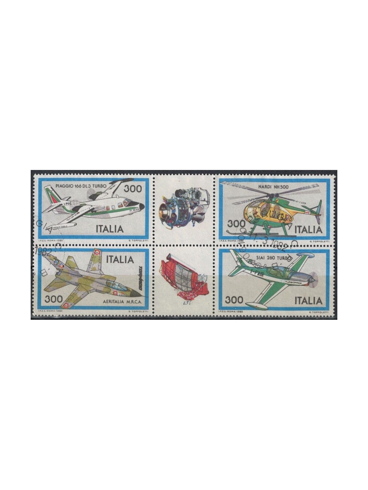 ITALIA 1982 Aerei (blocco) 4v us