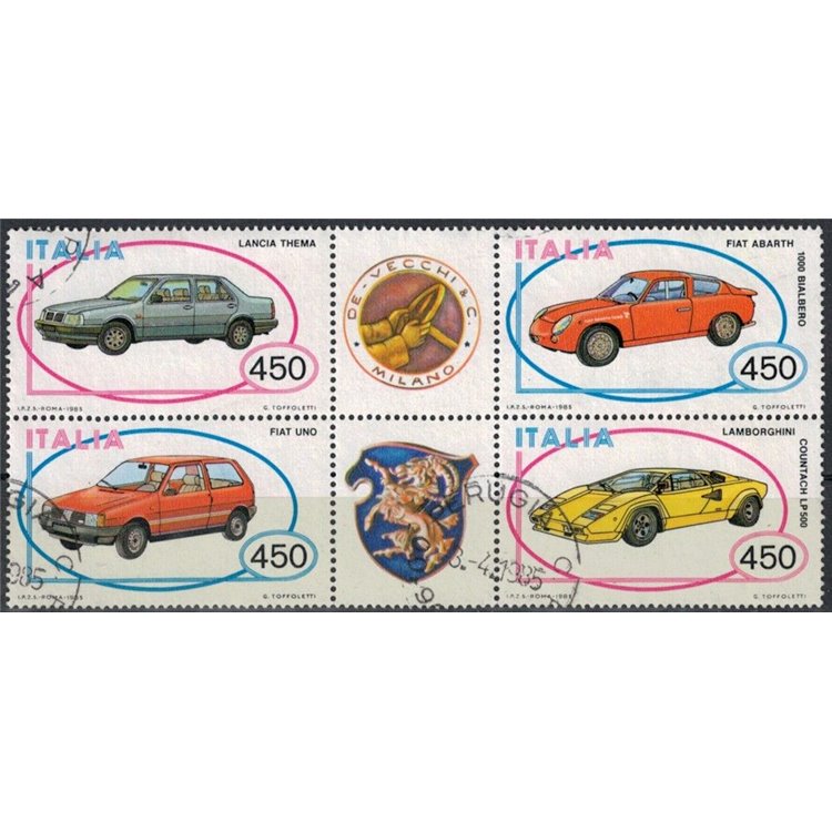 ITALY 1985 Cars (block) 4v us