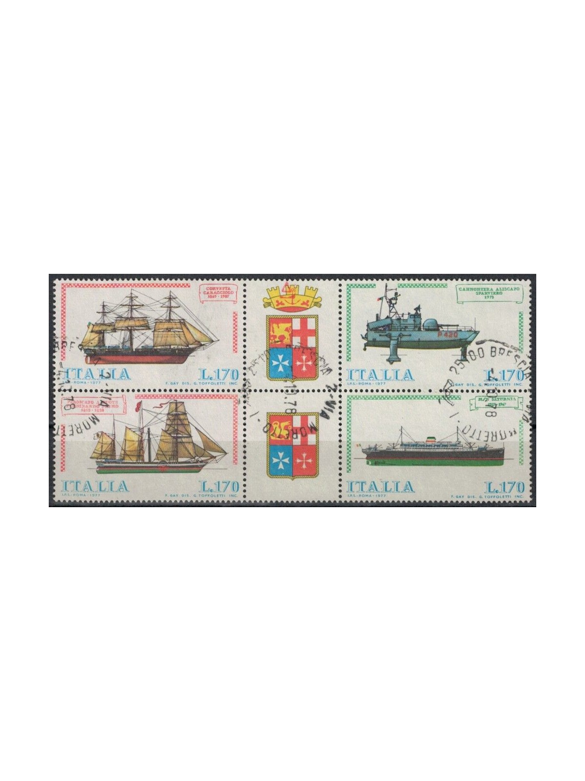 ITALIA 1977 Navi (blocco) 4v us