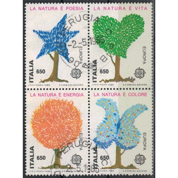 ITALIA 1986 Europa (blocco) 4v us