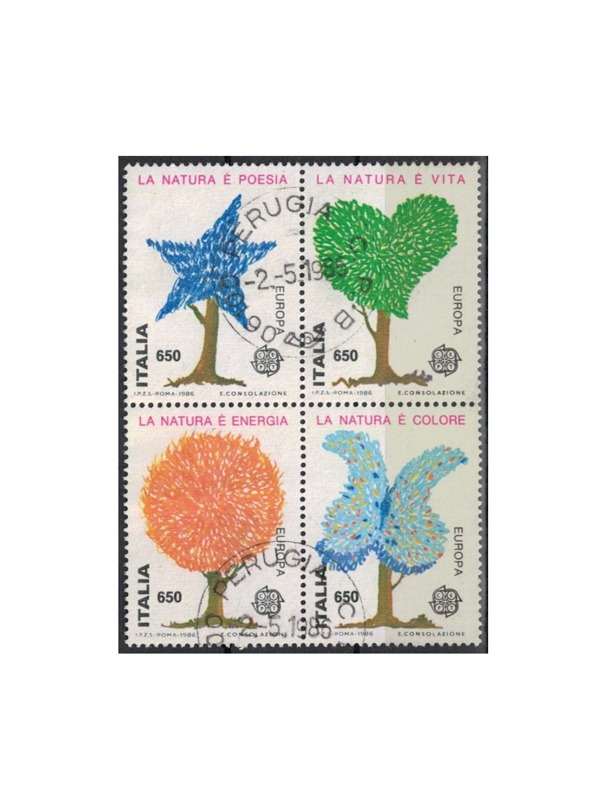 ITALY 1986 Europa (block) 4v us