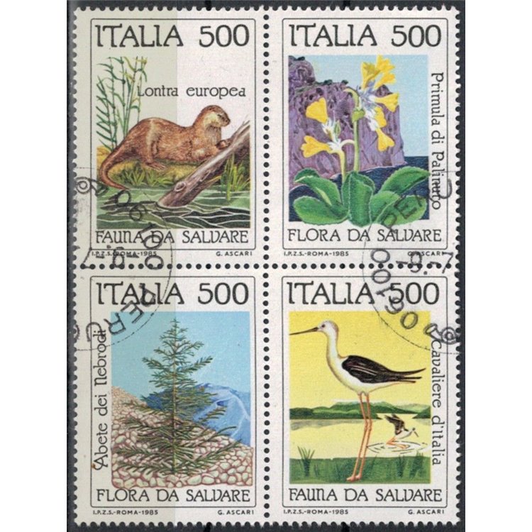 ITALY 1985 Flora and fauna to be saved (block) 4v us